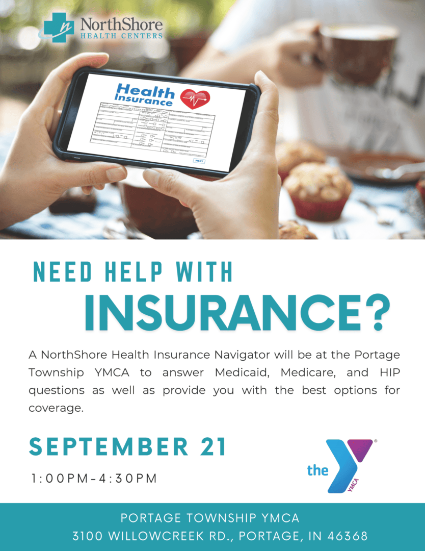 Need help with health insurance? event at the Portage YMCA flyer.